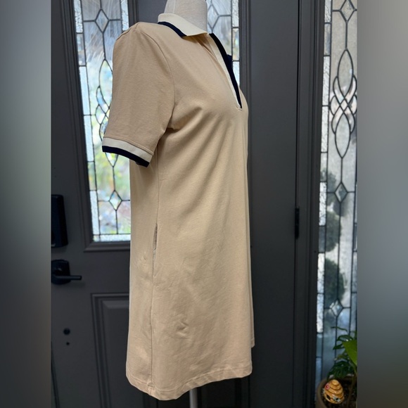 Tuckernuck Hutton Tan Short Sleeve Pocket Collar Polo Dress | Size Large - Picture 5 of 10